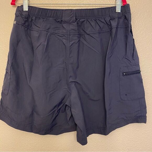 COLUMBIA woman’s navy blue nylon pull on hiking fishing shorts 6” plus size 1X - Picture 2 of 10